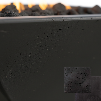 Square Oblique Fire Bowl with Venting | Modern GFRC Firepit