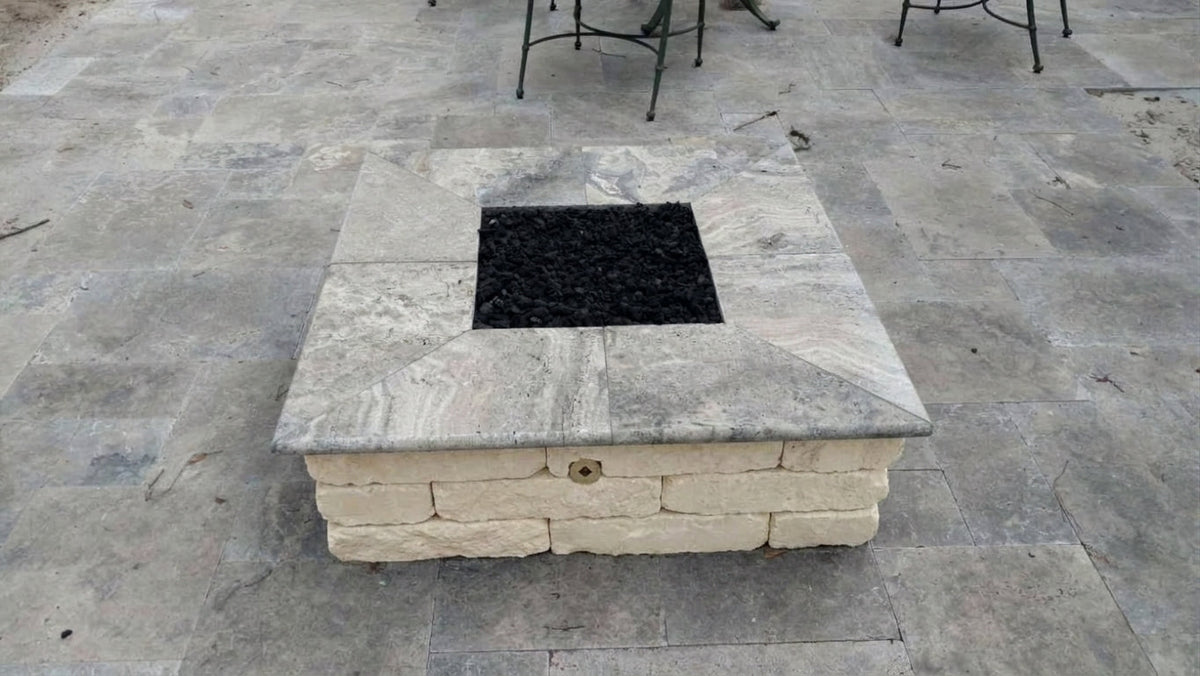 TessaRai Rectangle Fire Pit Kit in Sand Dune