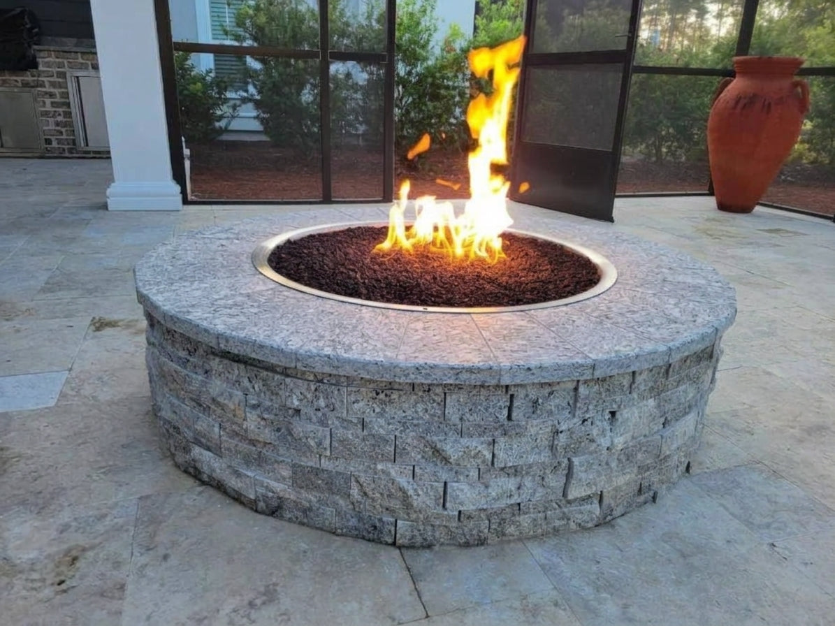TessaRai Round Fire Pit Kit in Granite