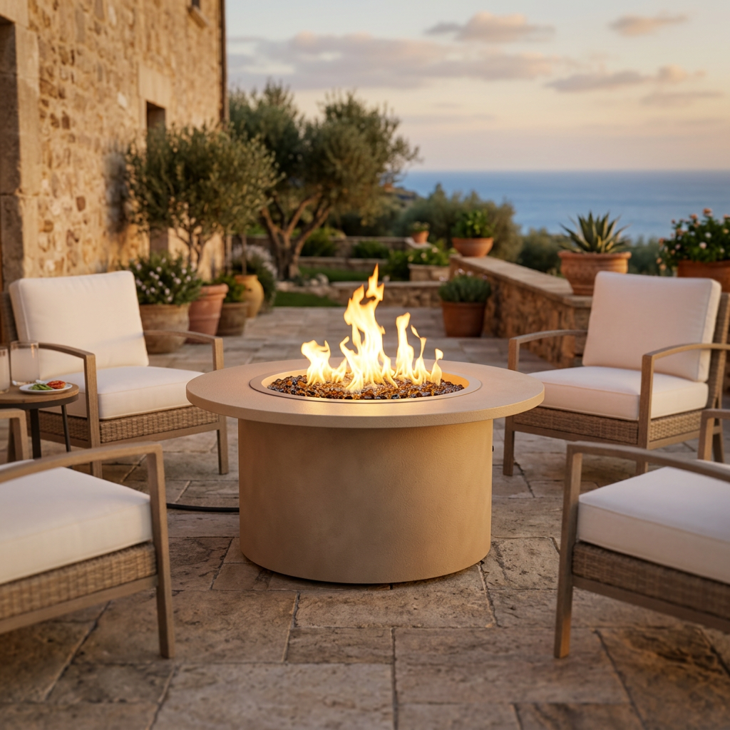 TessaRai 2-Piece Round Fire Table Kit