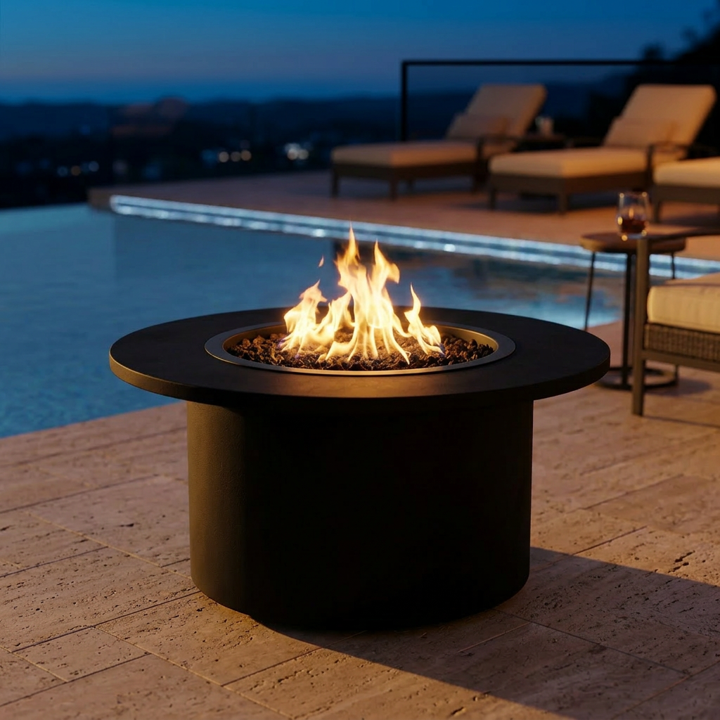 TessaRai 2-Piece Round Fire Table Kit