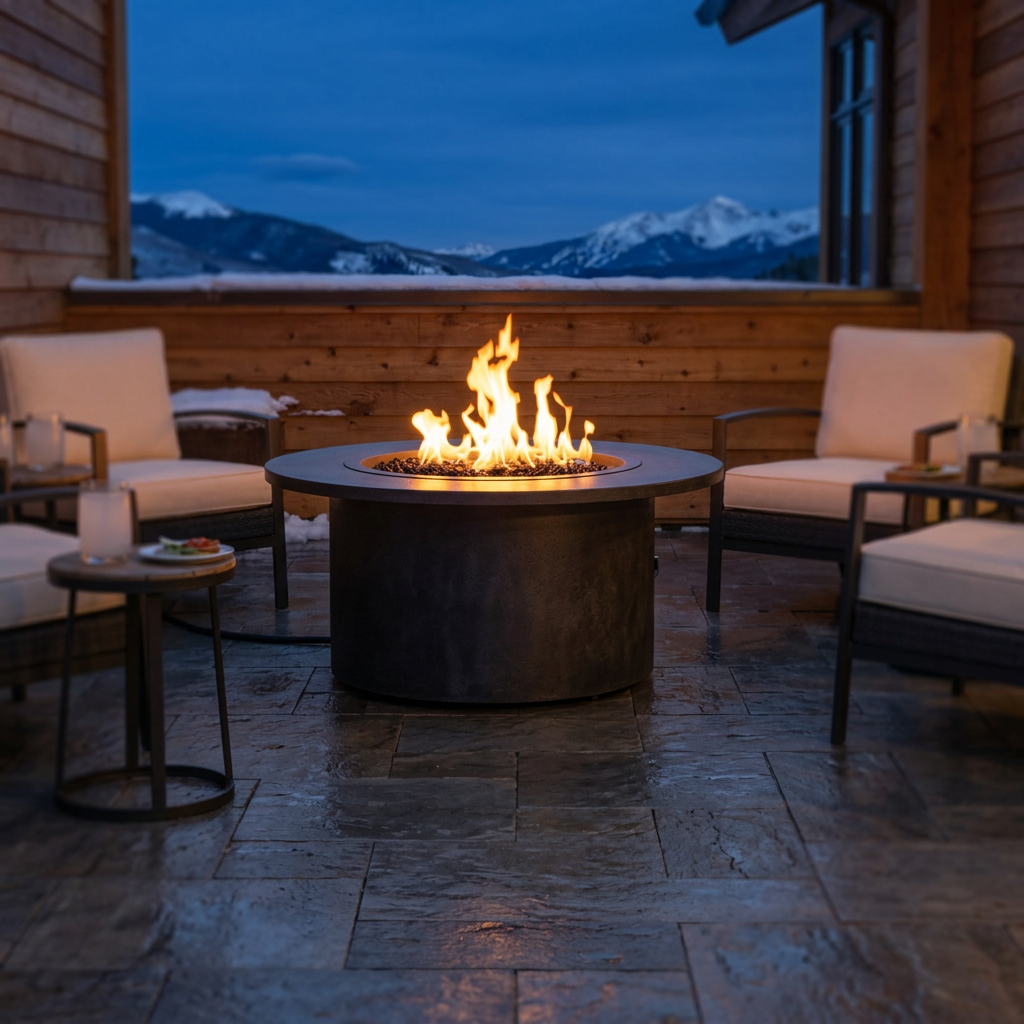 TessaRai 2-Piece Round Fire Table Kit
