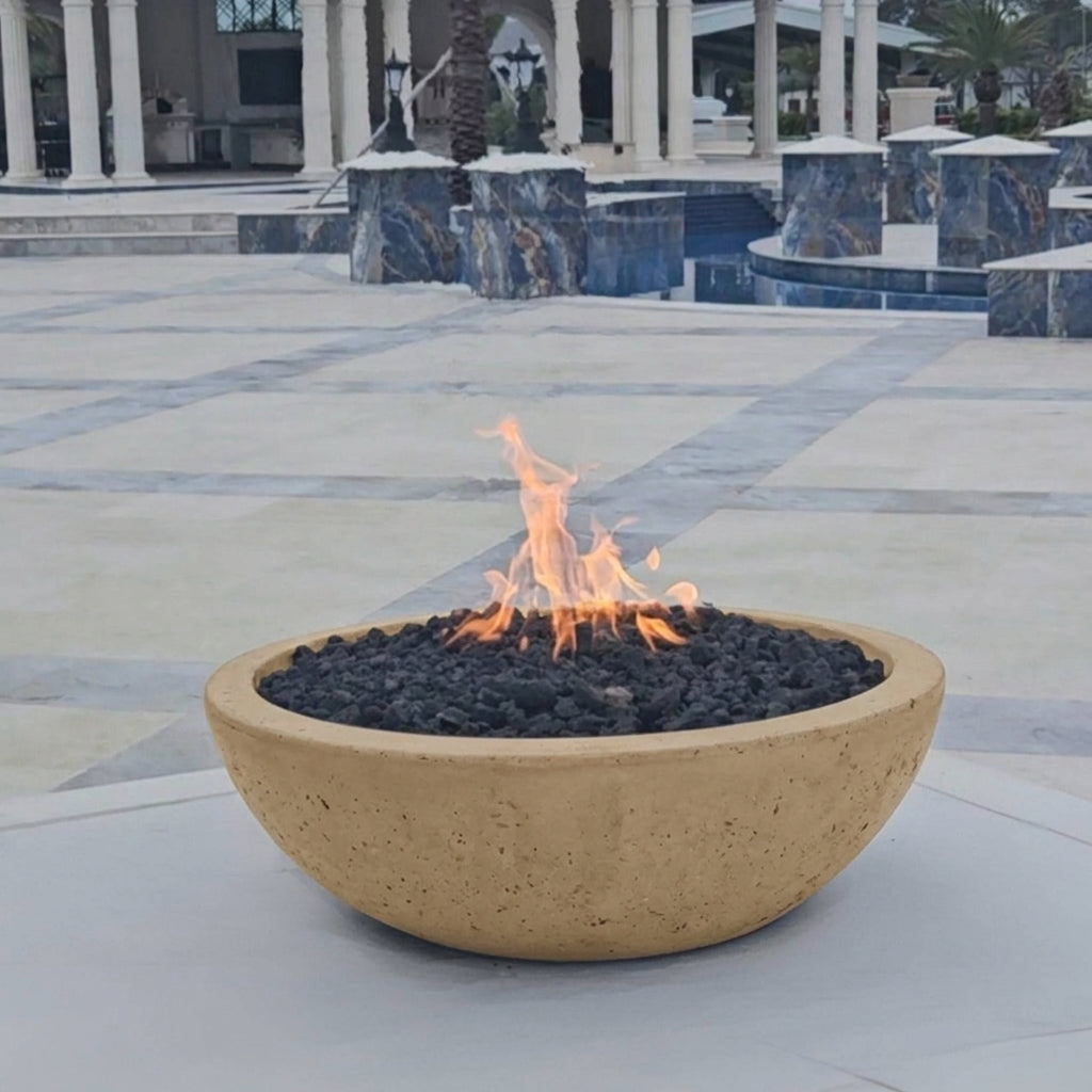 TessaRai Round Fire Bowl Kit: Manual Ignition in Beach Sand