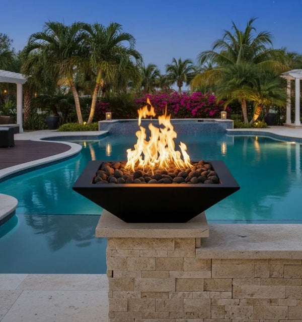 TessaRai Square Fire Bowl Kit: Manual Ignition