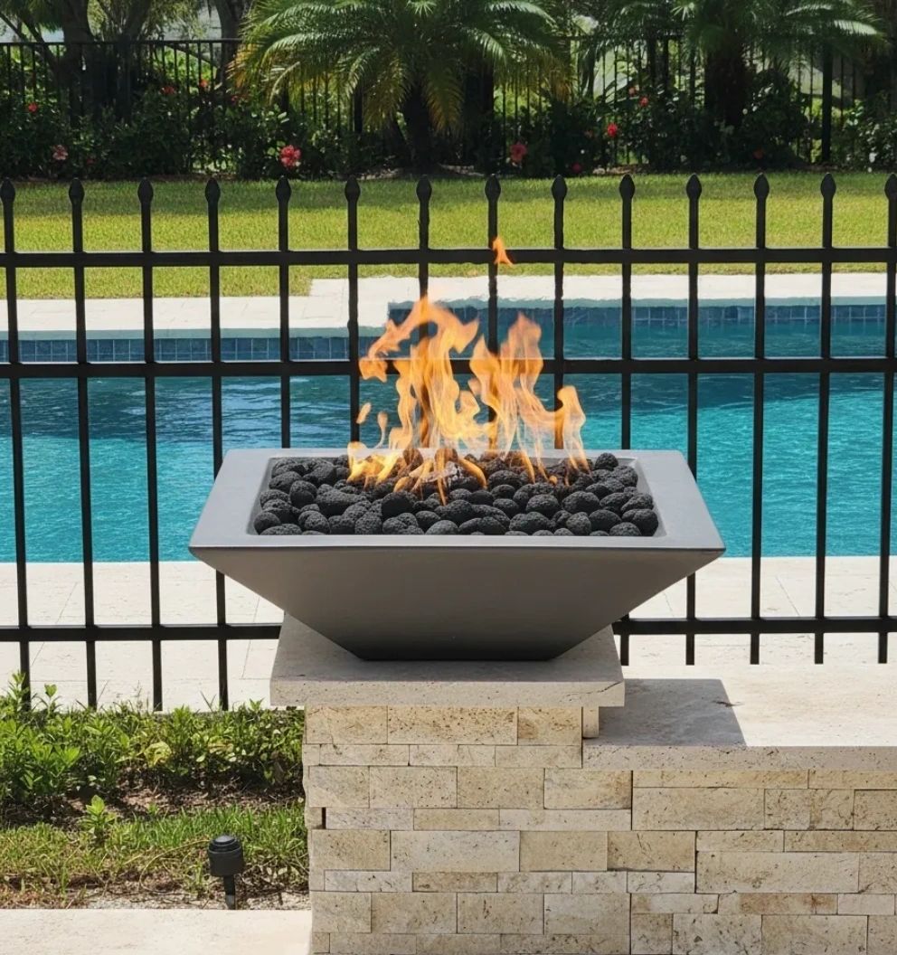 TessaRai Square Fire Bowl Kit: Manual Ignition detail
