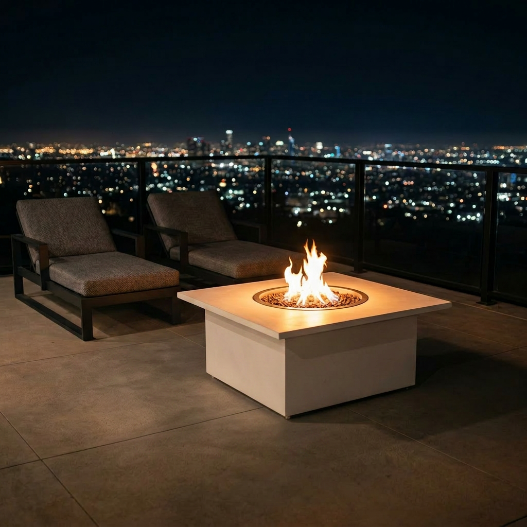 TessaRai 2-Piece Square Fire Table Kit