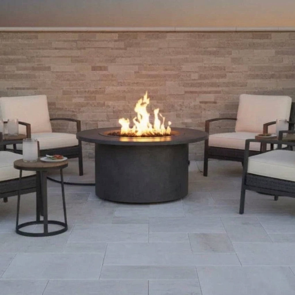 TessaRai 2-Piece Round Fire Table Kit in Charcoal